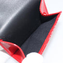 BALENCIAGA Compact Wallet Patent Leather Red Silver 558208 Auth 198793M-8