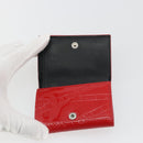 BALENCIAGA Compact Wallet Patent Leather Red Silver 558208 Auth 198793M-18