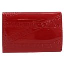 BALENCIAGA Compact Wallet Patent Leather Red Silver 558208 Auth 198793M-13