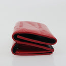 BALENCIAGA Compact Wallet Patent Leather Red Silver 558208 Auth 198793M-3