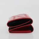 BALENCIAGA Compact Wallet Patent Leather Red Silver 558208 Auth 198793M-4