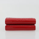 BALENCIAGA Compact Wallet Patent Leather Red Silver 558208 Auth 198793M-6