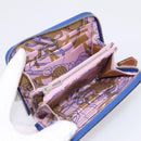 HERMES Azap Compact Silk In Wallet Leather Blue Silver Auth 198794V-9