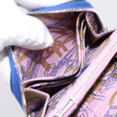 HERMES Azap Compact Silk In Wallet Leather Blue Silver Auth 198794V-17