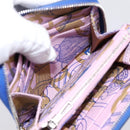 HERMES Azap Compact Silk In Wallet Leather Blue Silver Auth 198794V-18