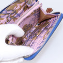 HERMES Azap Compact Silk In Wallet Leather Blue Silver Auth 198794V-20