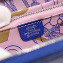 HERMES Azap Compact Silk In Wallet Leather Blue Silver Auth 198794V-23