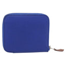 HERMES Azap Compact Silk In Wallet Leather Blue Silver Auth 198794V-2