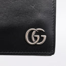 GUCCI GG Marmont Compact Wallet Leather Black Silver 428725 Auth 198795A-12