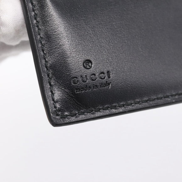 GUCCI GG Marmont Compact Wallet Leather Black Silver 428725 Auth 198795A