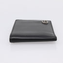 GUCCI GG Marmont Compact Wallet Leather Black Silver 428725 Auth 198795A-5
