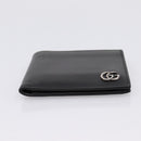 GUCCI GG Marmont Compact Wallet Leather Black Silver 428725 Auth 198795A-7