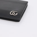 GUCCI GG Marmont Compact Wallet Leather Black Silver 428725 Auth 198795A-8