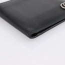 GUCCI GG Marmont Compact Wallet Leather Black Silver 428725 Auth 198795A-9