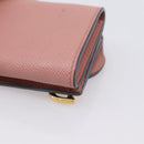 Christian Dior Saddle Compact Wallet Leather Pink Gold Auth 198797A-15