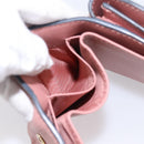 Christian Dior Saddle Compact Wallet Leather Pink Gold Auth 198797A-18