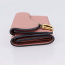 Christian Dior Saddle Compact Wallet Leather Pink Gold Auth 198797A-3