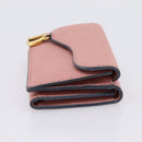 Christian Dior Saddle Compact Wallet Leather Pink Gold Auth 198797A-4