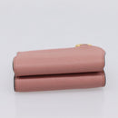 Christian Dior Saddle Compact Wallet Leather Pink Gold Auth 198797A-5