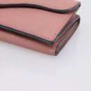 Christian Dior Saddle Compact Wallet Leather Pink Gold Auth 198797A-7