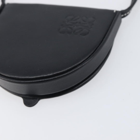 LOEWE Neck Coin Pouch Leather Black Auth 198798A