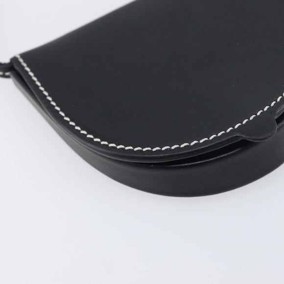LOEWE Neck Coin Pouch Leather Black Auth 198798A