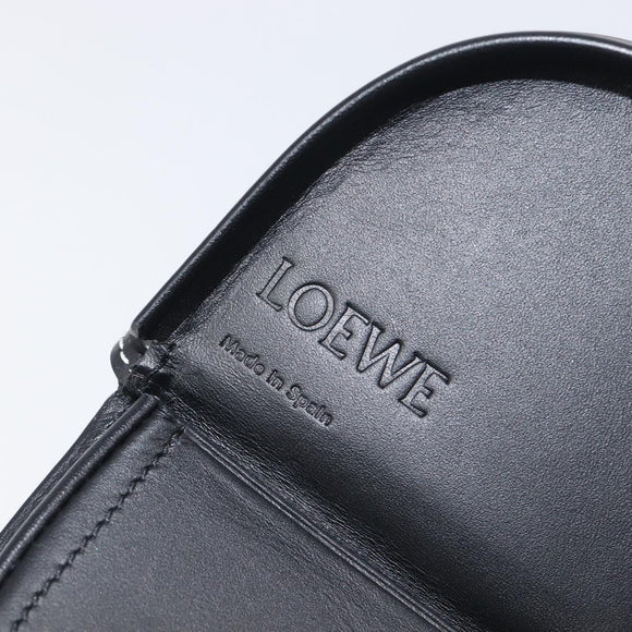 LOEWE Neck Coin Pouch Leather Black Auth 198798A