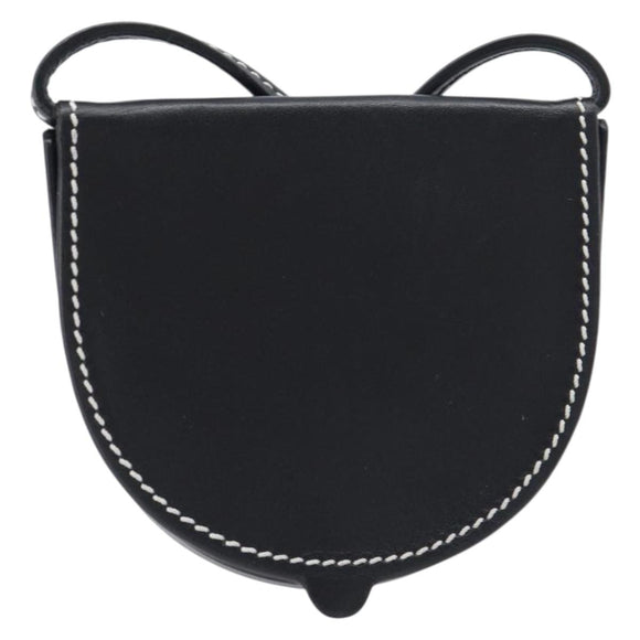 LOEWE Neck Coin Pouch Leather Black Auth 198798A
