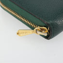 GUCCI Zumi Long Wallet Leather Green Gold 570661 Auth 198799A-12