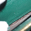 GUCCI Zumi Long Wallet Leather Green Gold 570661 Auth 198799A-15