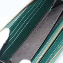 GUCCI Zumi Long Wallet Leather Green Gold 570661 Auth 198799A-16
