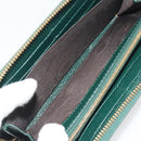 GUCCI Zumi Long Wallet Leather Green Gold 570661 Auth 198799A-17
