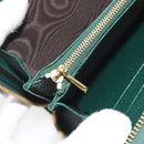 GUCCI Zumi Long Wallet Leather Green Gold 570661 Auth 198799A-18