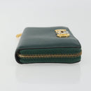 GUCCI Zumi Long Wallet Leather Green Gold 570661 Auth 198799A-4