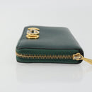 GUCCI Zumi Long Wallet Leather Green Gold 570661 Auth 198799A-5