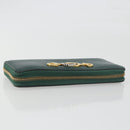 GUCCI Zumi Long Wallet Leather Green Gold 570661 Auth 198799A-6