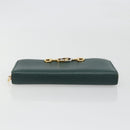 GUCCI Zumi Long Wallet Leather Green Gold 570661 Auth 198799A-7
