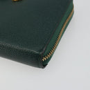 GUCCI Zumi Long Wallet Leather Green Gold 570661 Auth 198799A-8