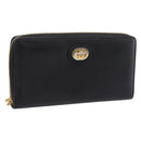 GUCCI Interlocking G Long Wallet Leather Black Gold Auth 198800V-1