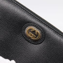 GUCCI Interlocking G Long Wallet Leather Black Gold Auth 198800V-13