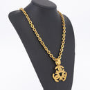 CHANEL COCO Mark Necklace Metal Gold Tone CC Auth 198801V-15