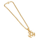 CHANEL COCO Mark Necklace Metal Gold Tone CC Auth 198801V-2