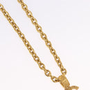 CHANEL COCO Mark Necklace Metal Gold Tone CC Auth 198801V-4