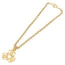 CHANEL COCO Mark Necklace Metal Gold Tone CC Auth 198801V-7