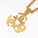 CHANEL COCO Mark Necklace Metal Gold Tone CC Auth 198801V-8