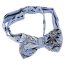 HERMES Ribbon Tie Silk Light Blue Silver Auth 198802M-1