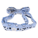 HERMES Ribbon Tie Silk Light Blue Silver Auth 198802M-3