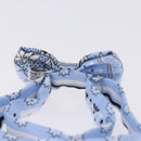 HERMES Ribbon Tie Silk Light Blue Silver Auth 198802M-5