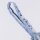 HERMES Ribbon Tie Silk Light Blue Silver Auth 198802M-6