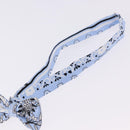 HERMES Ribbon Tie Silk Light Blue Silver Auth 198802M-7